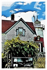 Mailbox at Stratford Point Light - Digital Painting